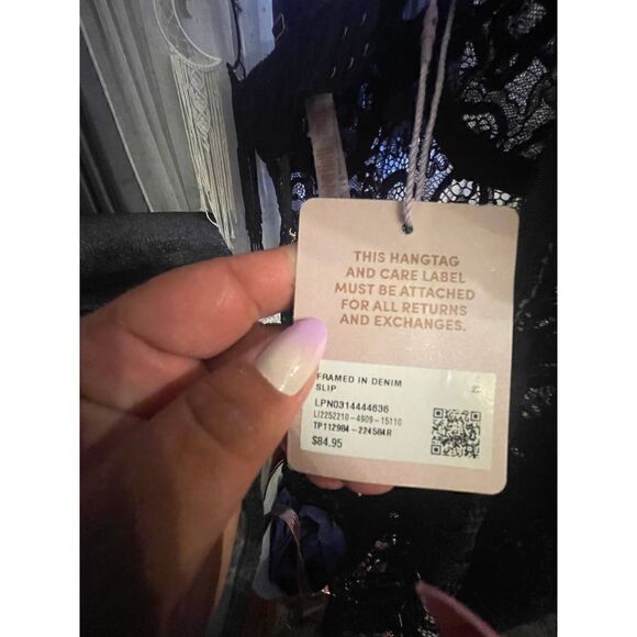 Savage x fenty nwt framed in denim teddy slip lace charm bird - Picture 5 of 12